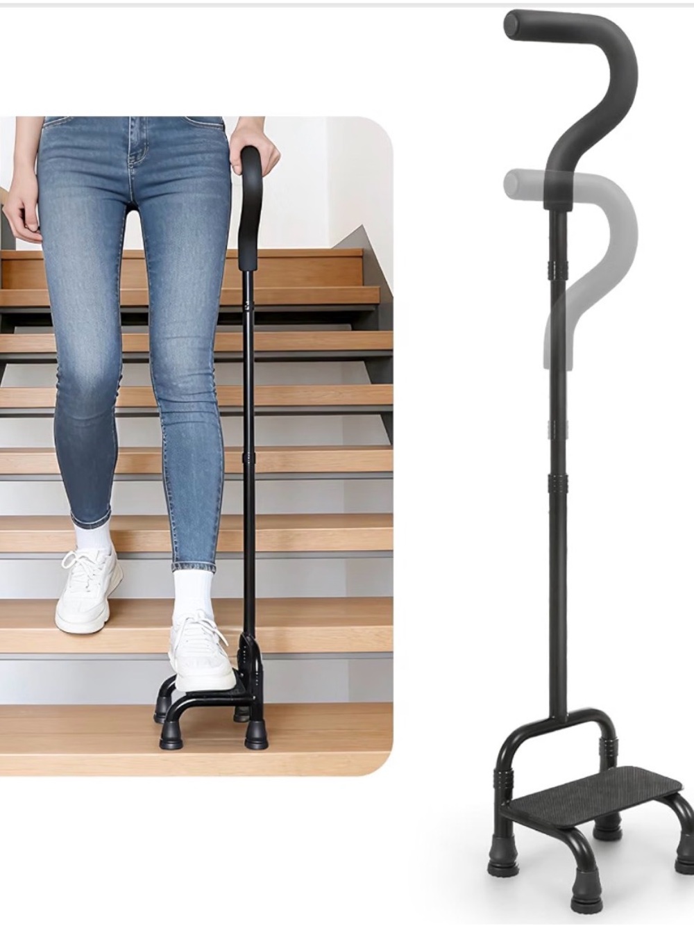 Adjustable Stair Climbing Assist Cane for Seniors, Portable & Safe - New in Box